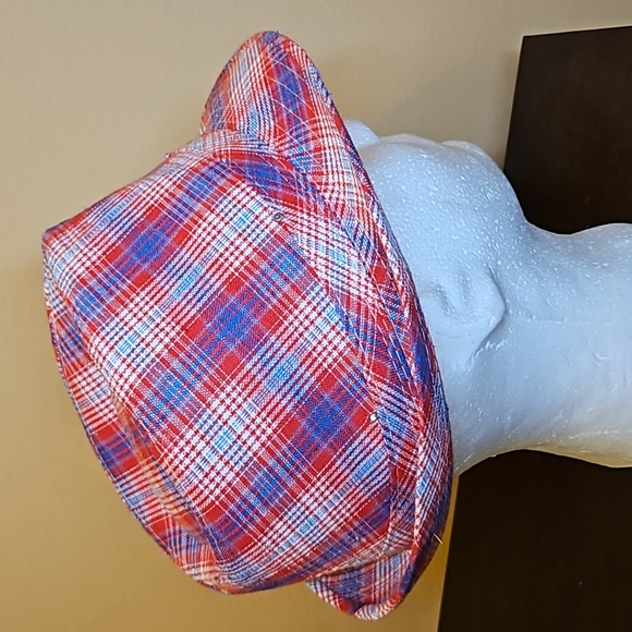 PATRIOTIC FEDORA TRILBY FLASHING LIGHT UP PLAID HAT RED BLUE 4TH JULY - Picture 3 of 9